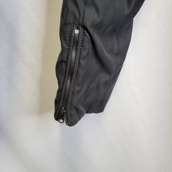 Abercrombie & Fitch Women's Small Jacket Coat Green Faux Fur Lined Hood - Picture 8 of 11